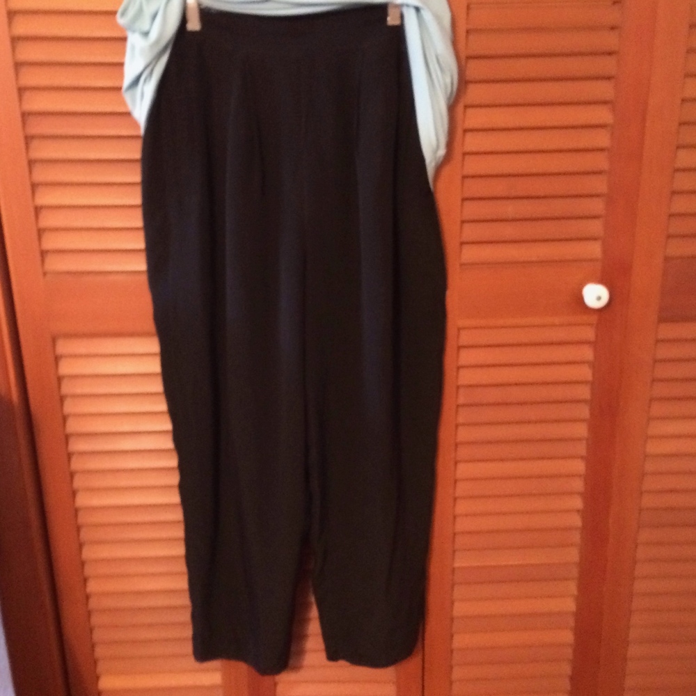 Elegant August Silk Black Silk Slacks